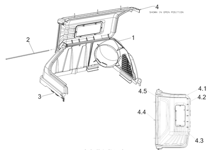 Bagger Assembly Diagram and Parts List for 19A70052OEM (34Inch)(2017) Cub Cadet Lawn Tractor